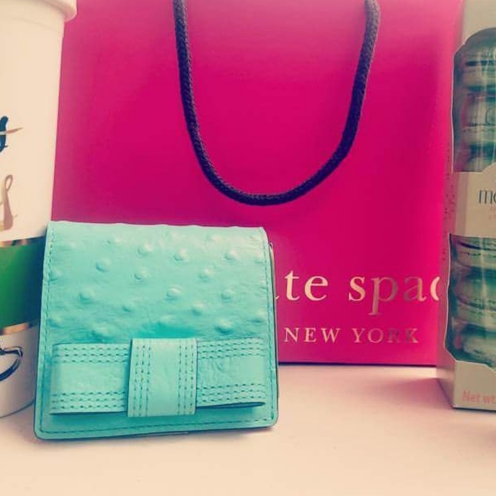 KATE SPADE ♠️ compact wallet in aqua